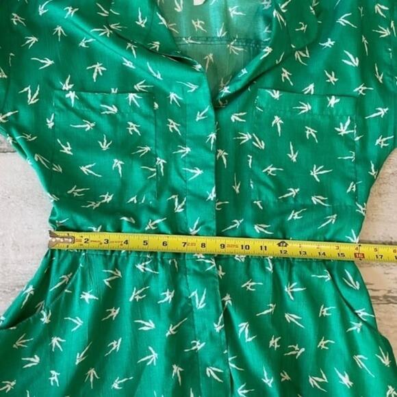 Vintage MIDI Day Dress Willi of California Rare Plus Size Green White 60’s 70s - Picture 2 of 8